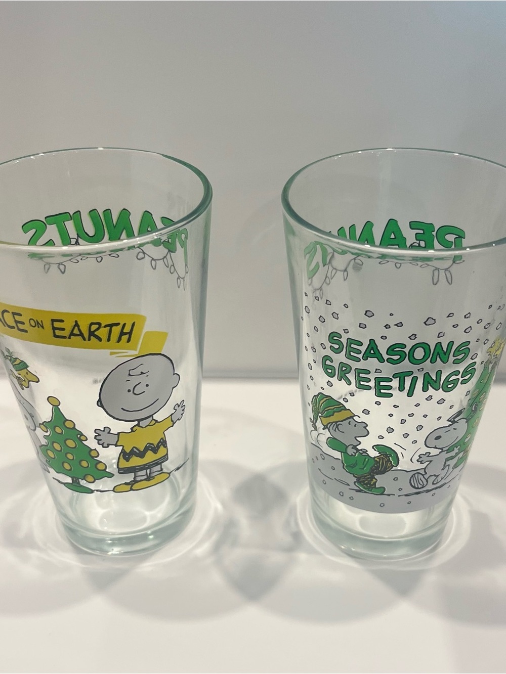Two Peanuts 2011 Holiday Tumblers
